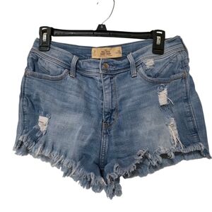 Hollister Distressed Light Blue Denim Shorts